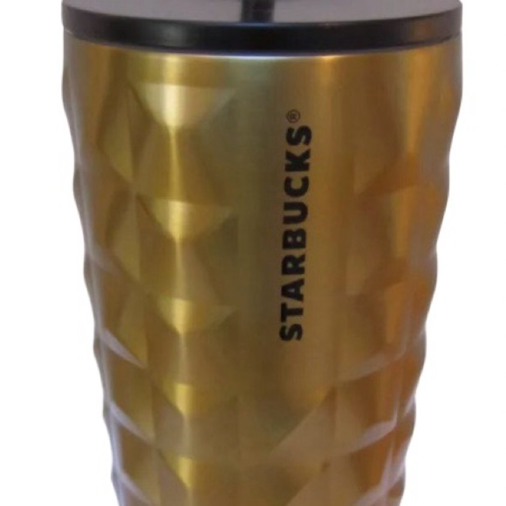 Starbucks 2024 Holiday Metallic Gold & Black Studded Stainless Steel Tumbler NWT - Picture 2 of 5